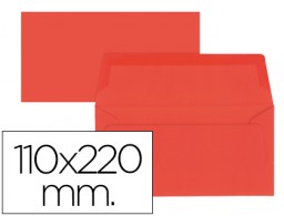 9 sobres Liderpapel 110x220mm. offset 80g/m² color rojo